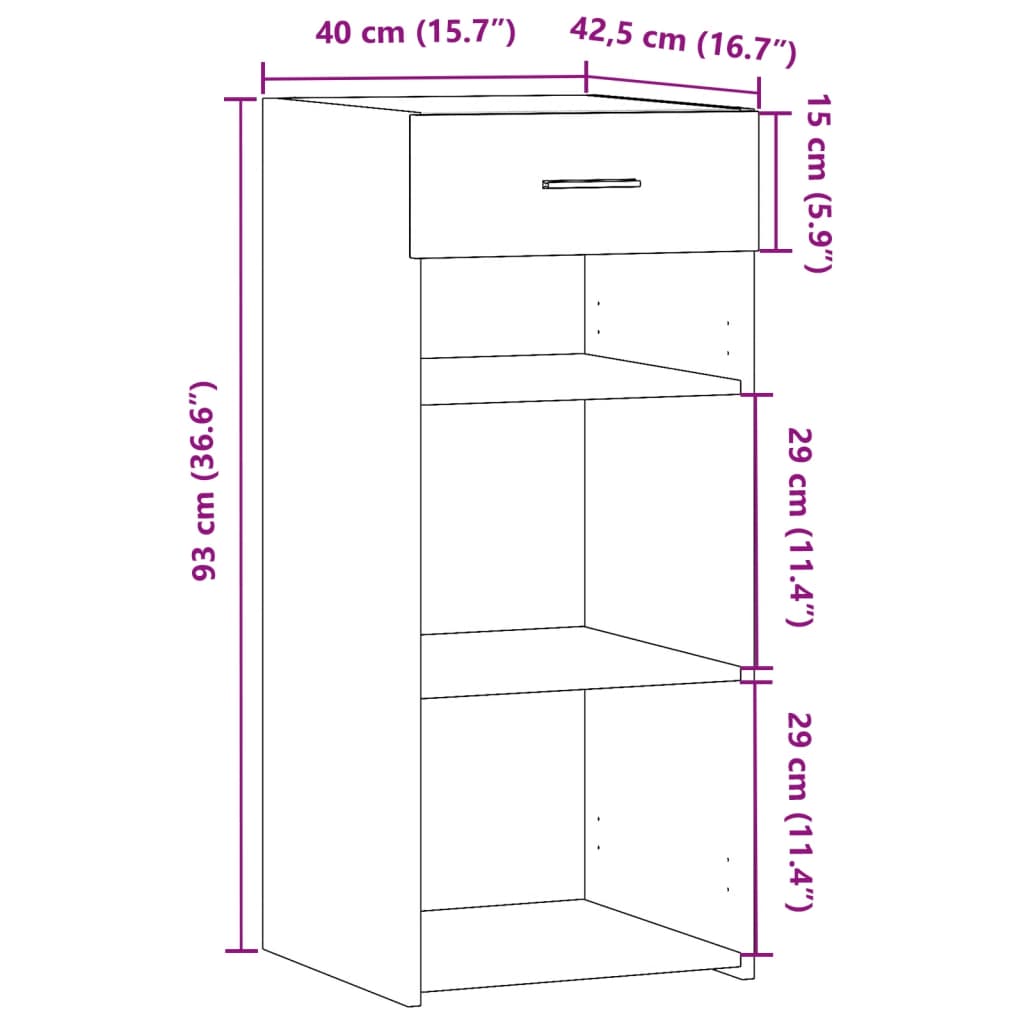 vidaXL Komoda boja dimljenog hrasta 40x42,5x93 cm konstruirano drvo