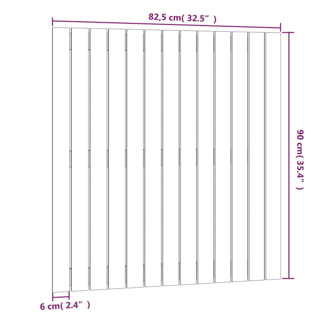 vidaXL Uzglavlje za krevet boja meda 82,5 x 3 x 90 cm masivna borovina