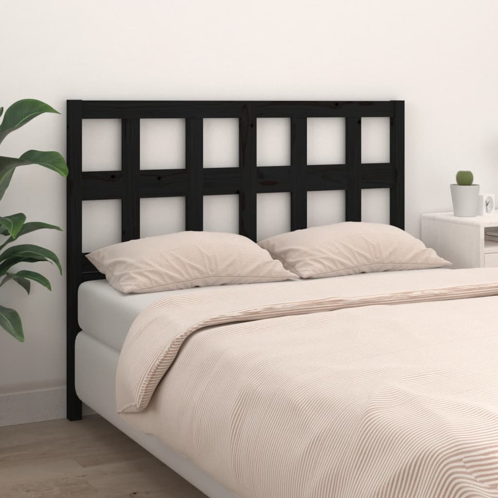 vidaXL Uzglavlje za krevet crni 145,5 x 4 x 100 cm od masivne borovine