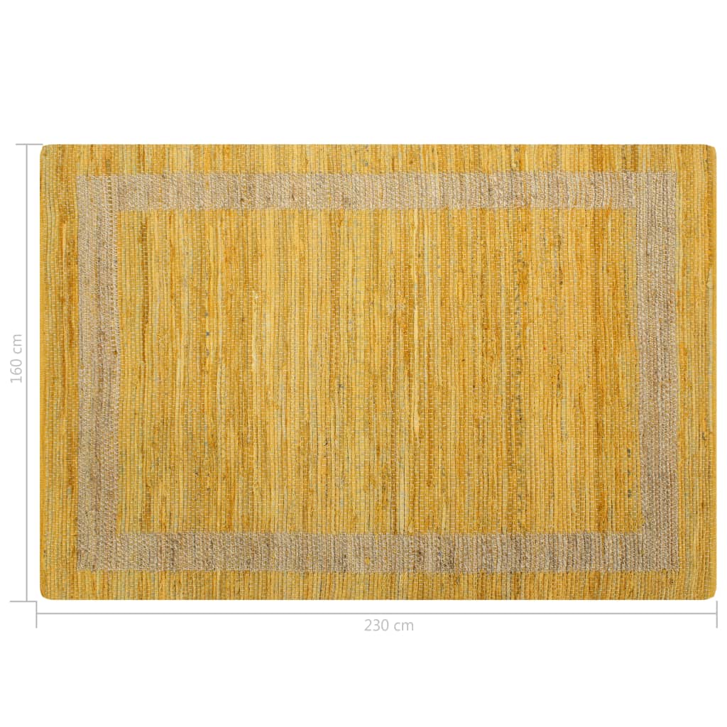 vidaXL Ručno rađeni tepih od jute žuti 160 x 230 cm