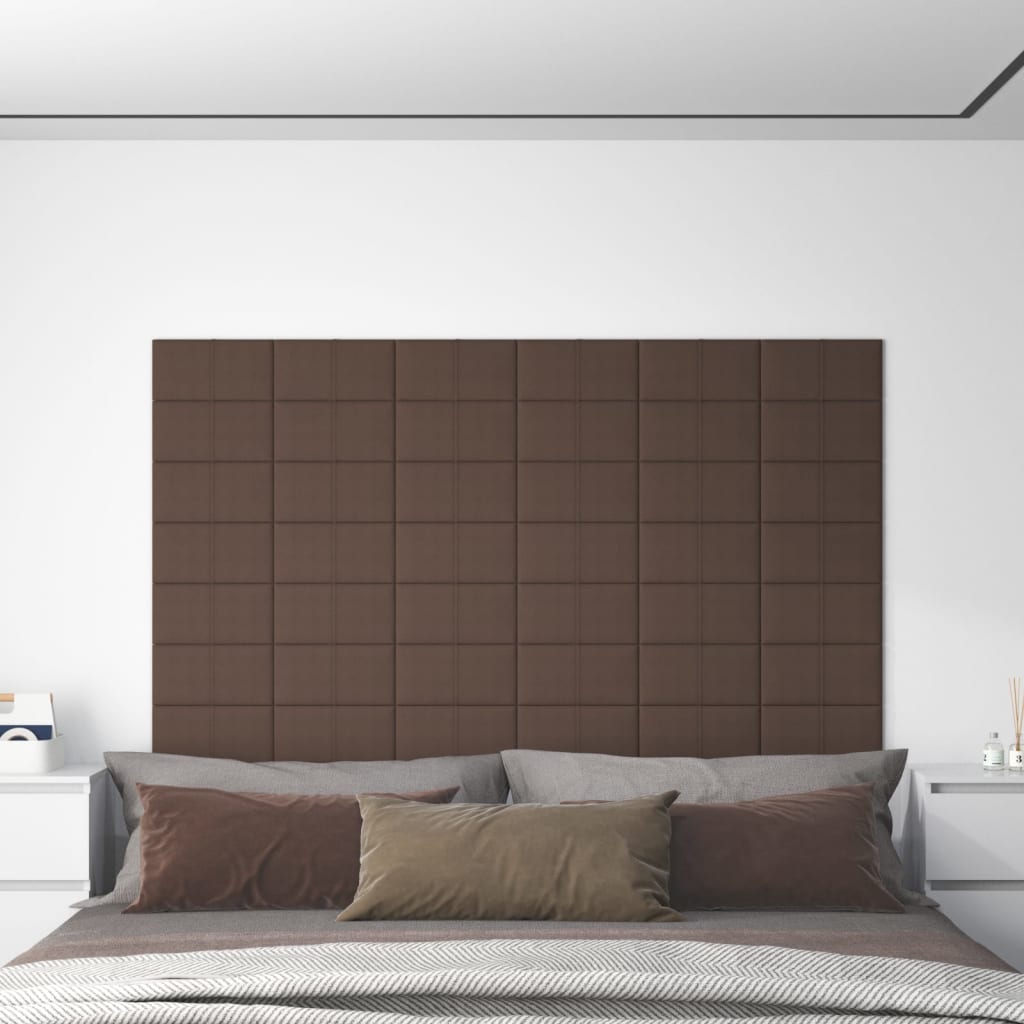 vidaXL Zidne ploče od tkanine 12 kom smeđesive 30 x 15 cm 0,54 m²