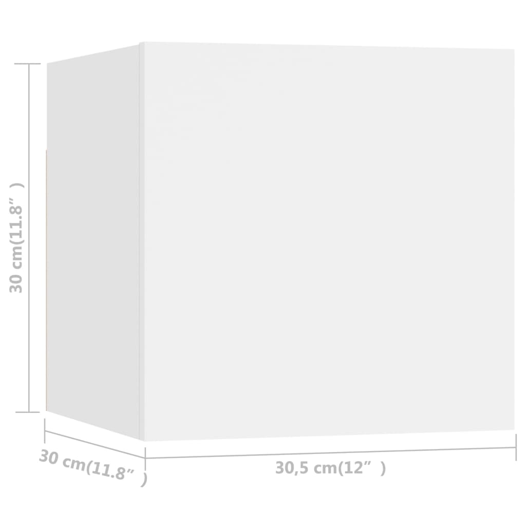 vidaXL Zidni TV ormarići 2 kom bijeli 30,5 x 30 x 30 cm