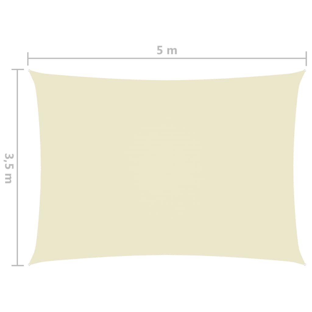vidaXL Jedro za zaštitu od sunca od tkanine pravokutno 3,5 x 5 m krem