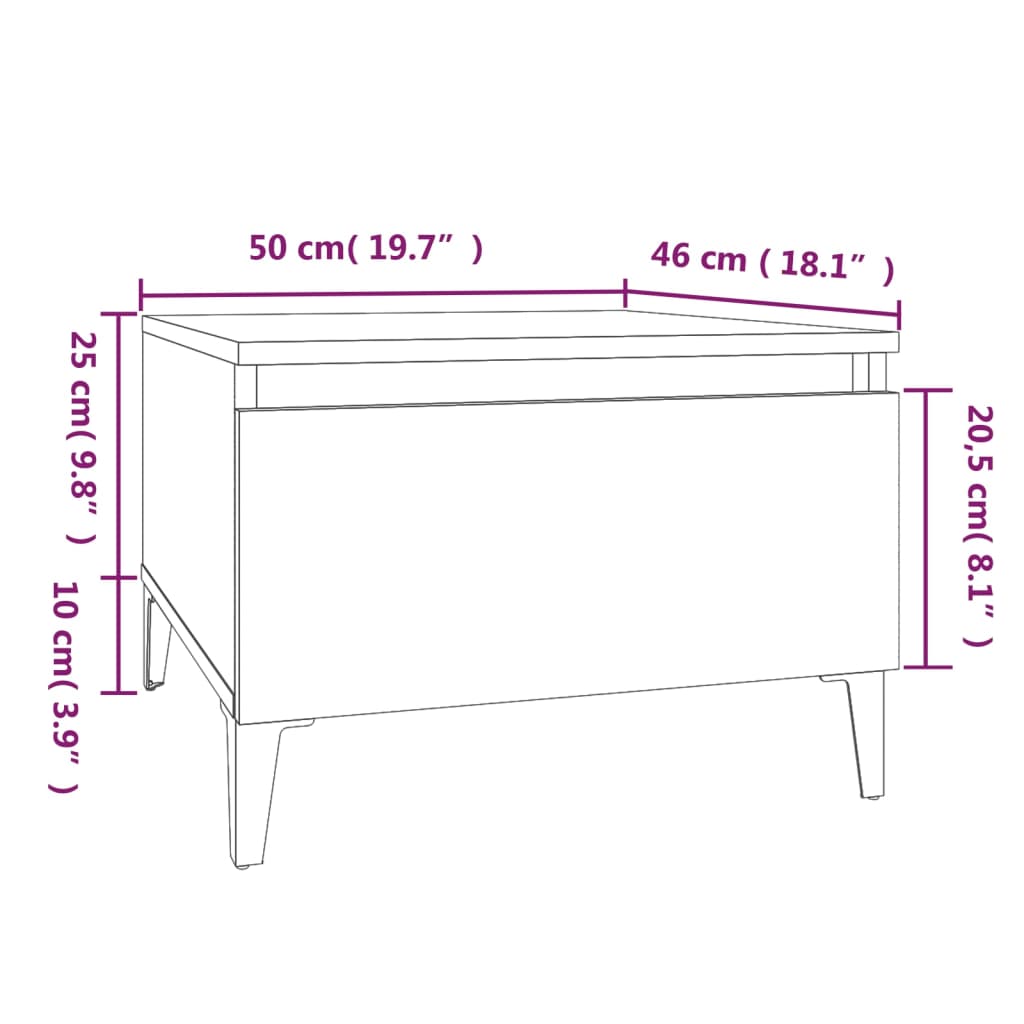 vidaXL Bočni stolići 2 kom boja hrasta 50x46x35 cm konstruiranog drva