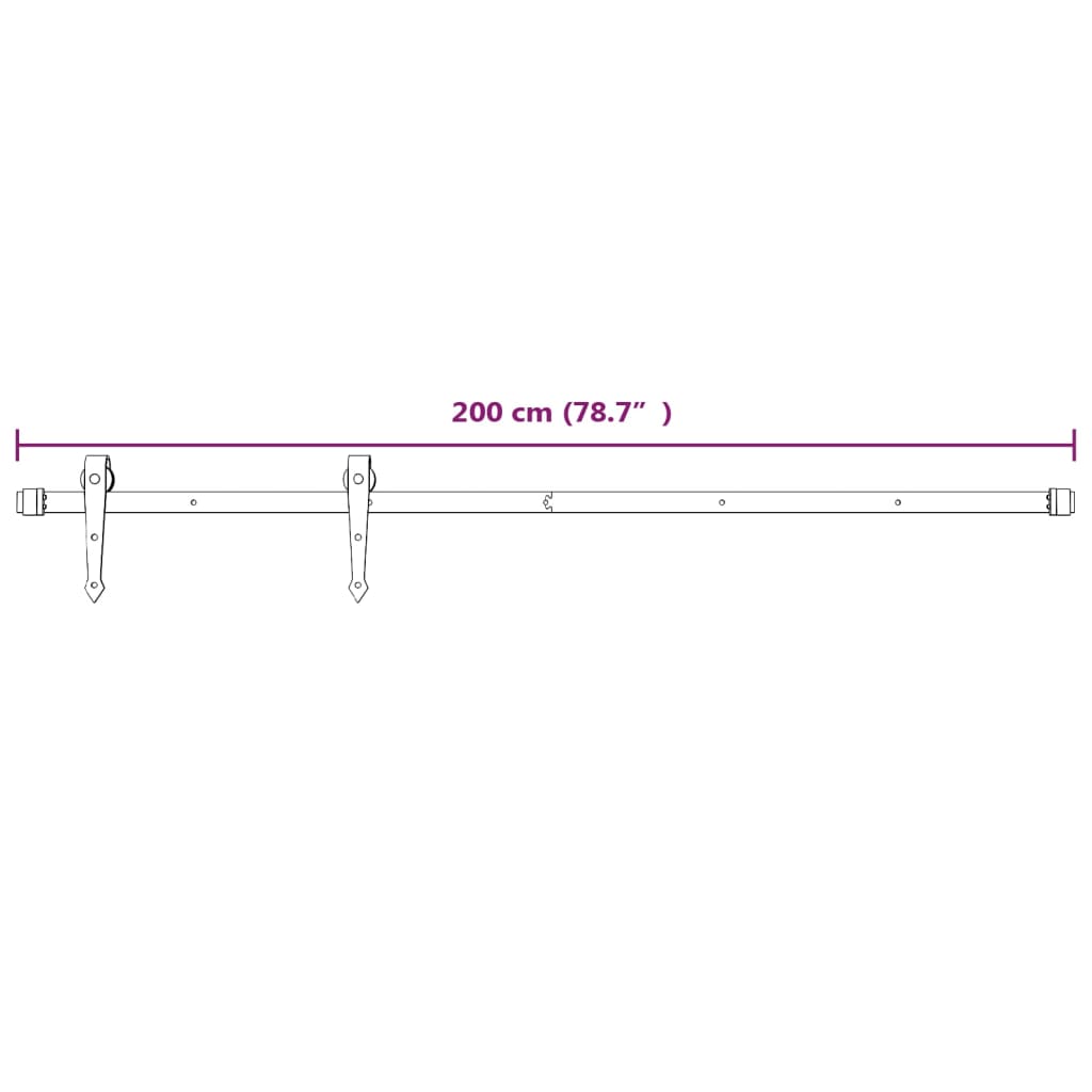 vidaXL Klizna vrata s priborom za montažu 90 x 210 cm masivna borovina