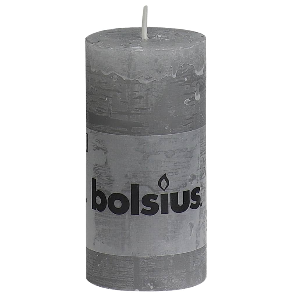 Bolsius rustične debele svijeće 8 kom 100 x 50 mm svjetlosive