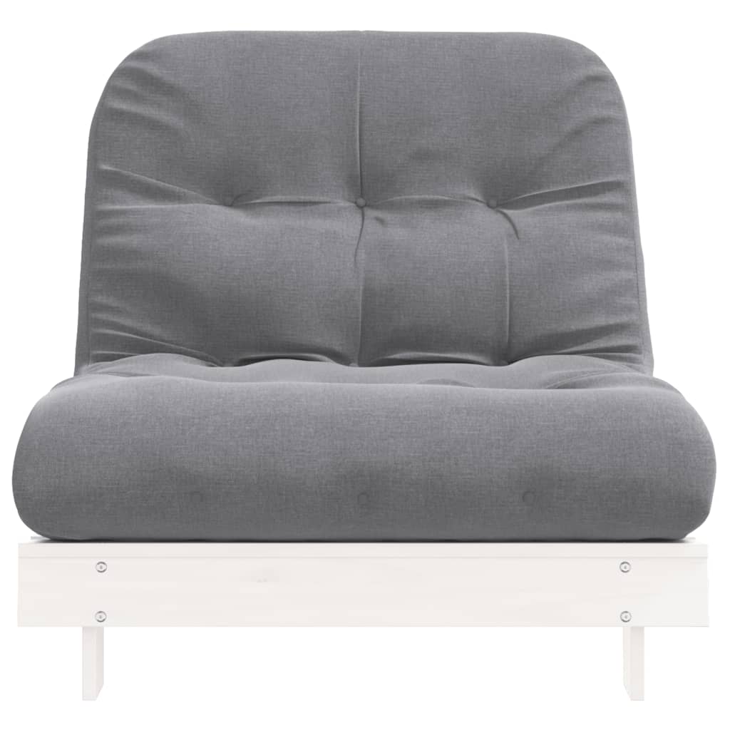 vidaXL Futon na razvlačenje s madracem bijeli 80x206x11 cm borovina