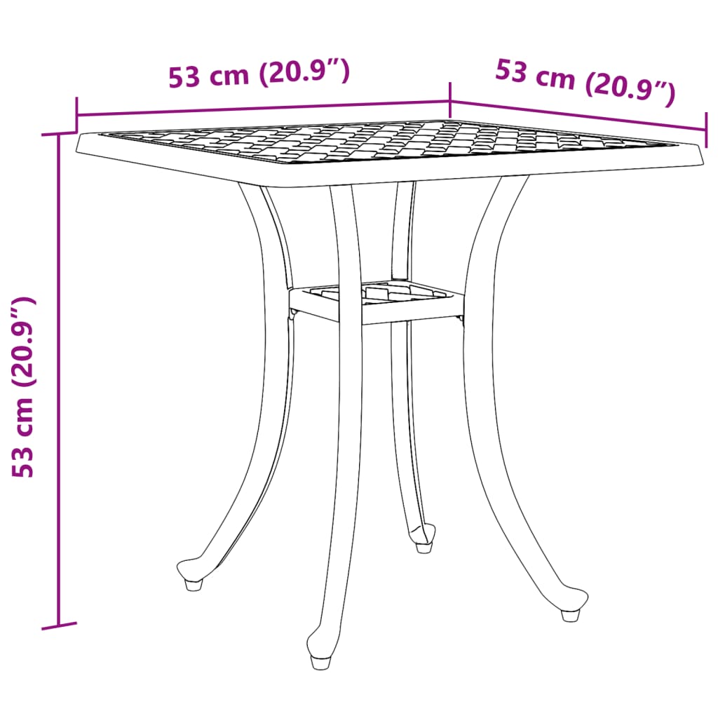 vidaXL Vrtni stol bijeli 53 x 53 x 53 cm od lijevanog aluminija