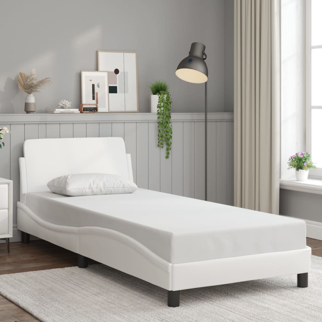 vidaXL Okvir za krevet s uzglavljem bijeli 80 x 200 cm od umjetne kože