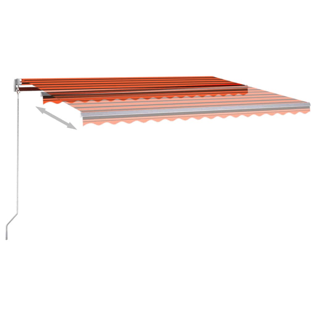 vidaXL Automatska tenda sa senzorom LED 400x350 cm narančasto-smeđa