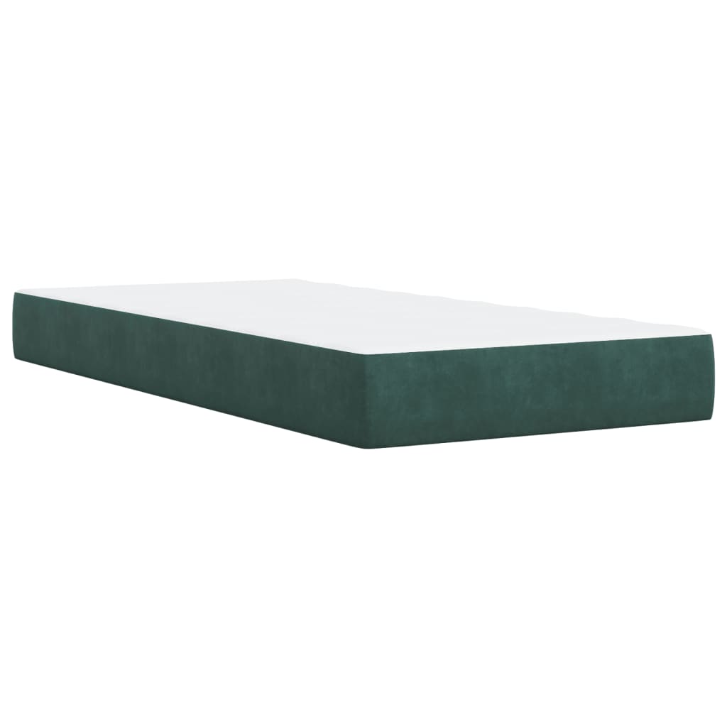 vidaXL Box spring krevet s madracem tamnozeleni 90x190 cm baršunasti