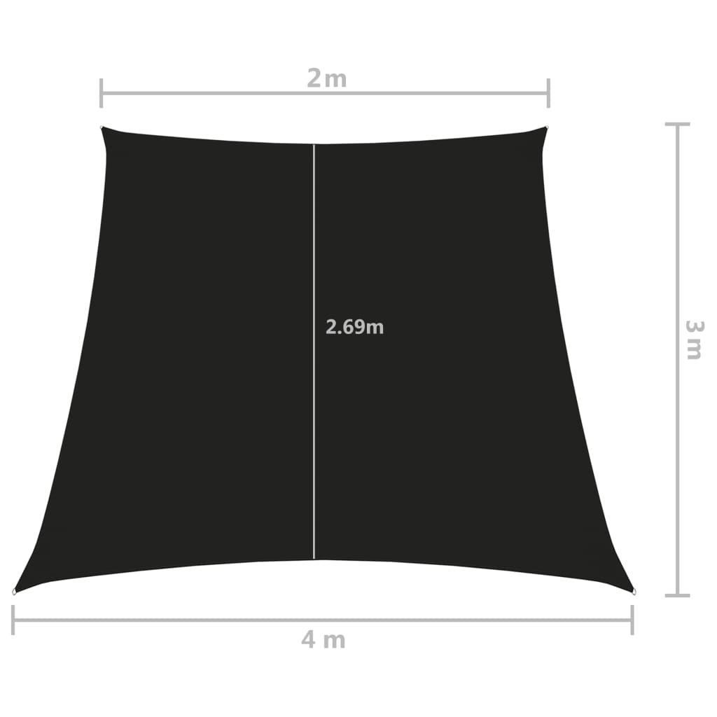 vidaXL Jedro protiv sunca od tkanine Oxford trapezno 2/4 x 3 m crno