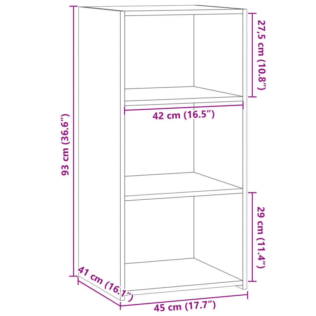 vidaXL Komoda siva boja hrasta 45x41x93 cm od konstruiranog drva