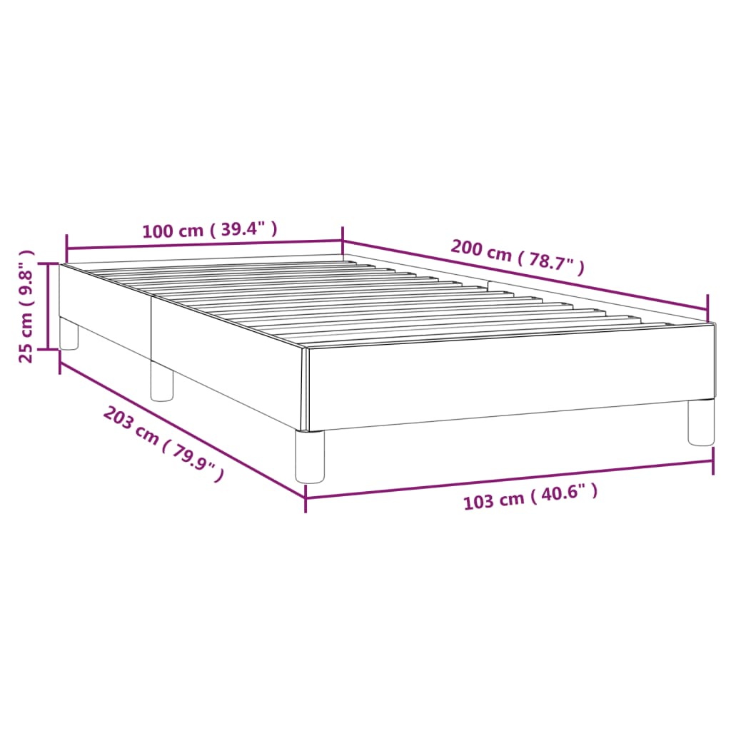 vidaXL Okvir za krevet crni 100x200 cm od umjetne kože