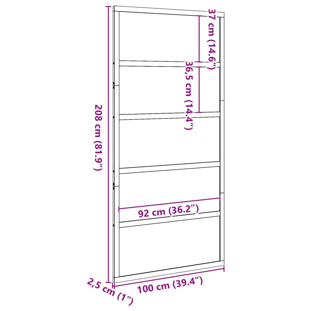 vidaXL Vrata za staju 100x208 cm od masivne borovine