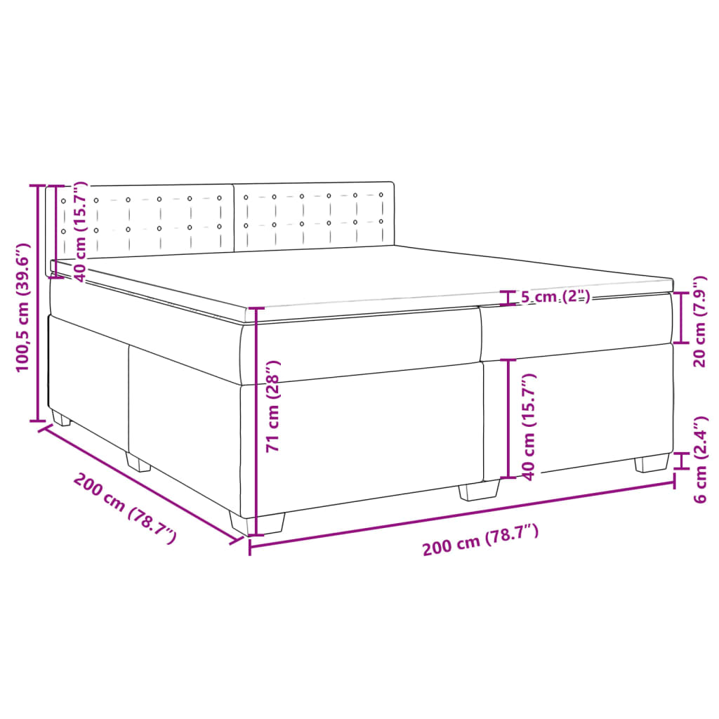 vidaXL Krevet s oprugama i madracem smeđesivi 200x200 cm od tkanine