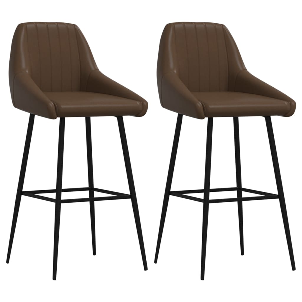 vidaXL Barski stolci od umjetne kože 2 kom tamnosmeđi