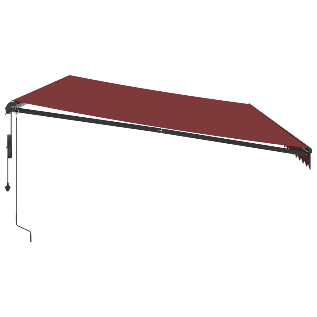 vidaXL Tenda na automatsko uvlačenje s LED svjetlima bordo 600x350 cm