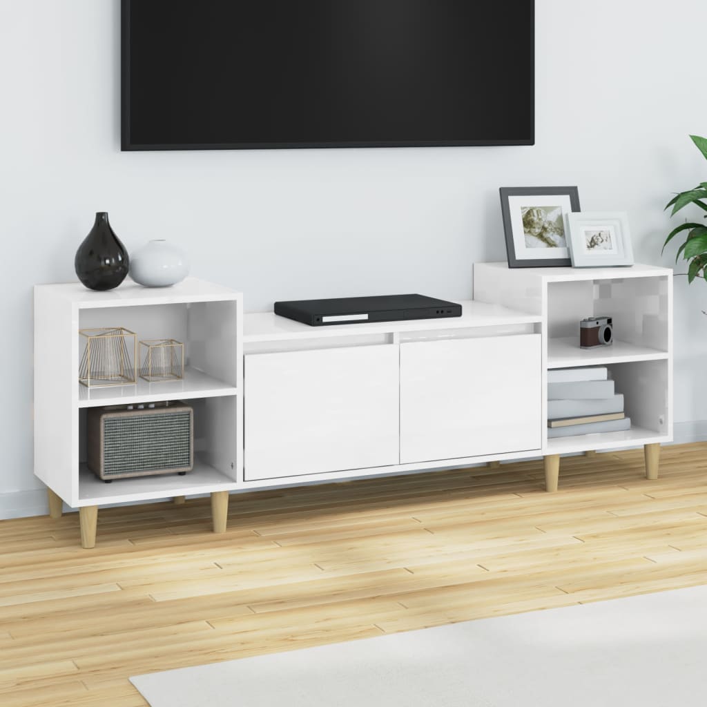 vidaXL TV ormarić sjajni bijeli 160x35x55 cm od konstruiranog drva