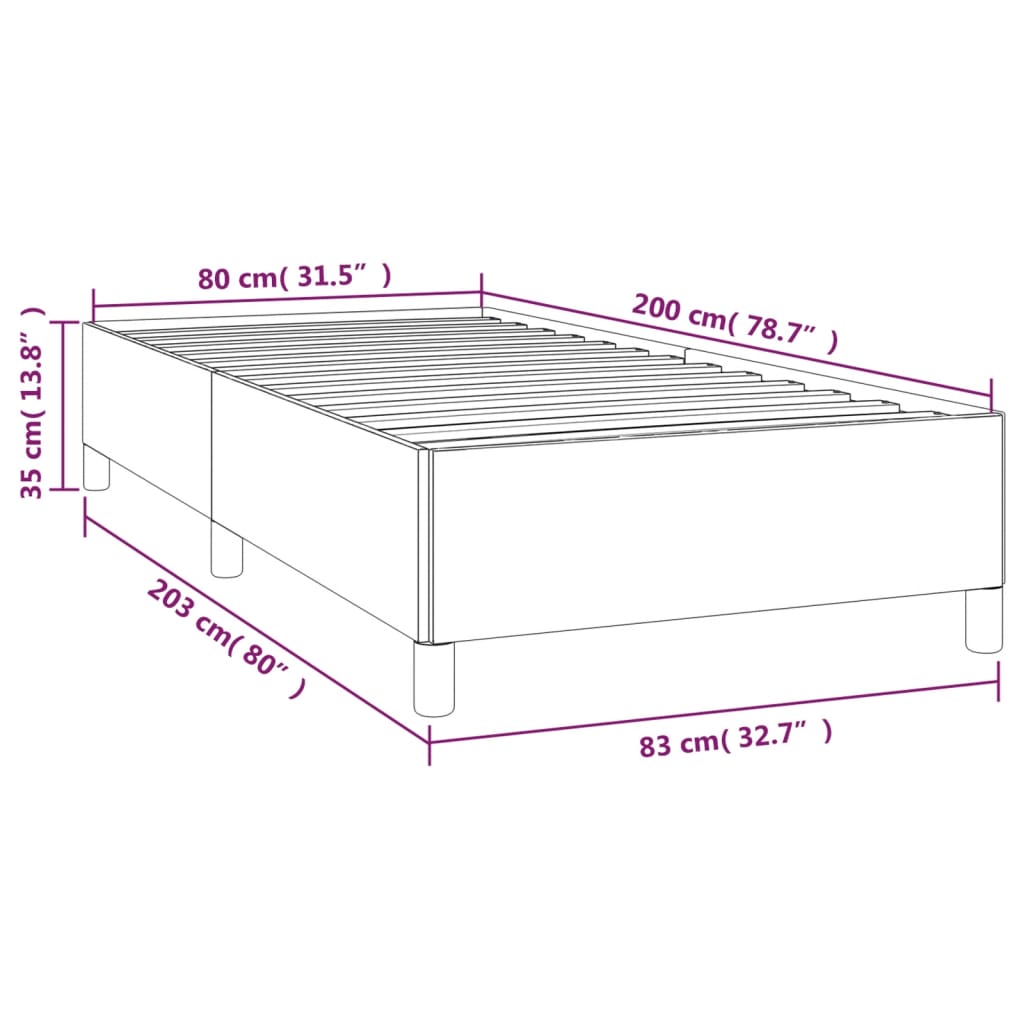 vidaXL Okvir za krevet crni 80 x 200 cm od umjetne kože