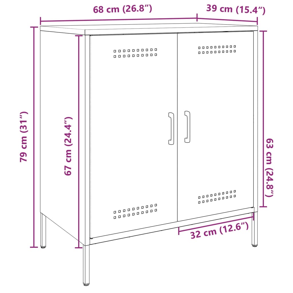 vidaXL Komoda antracit 68 x 39 x 79 cm čelična