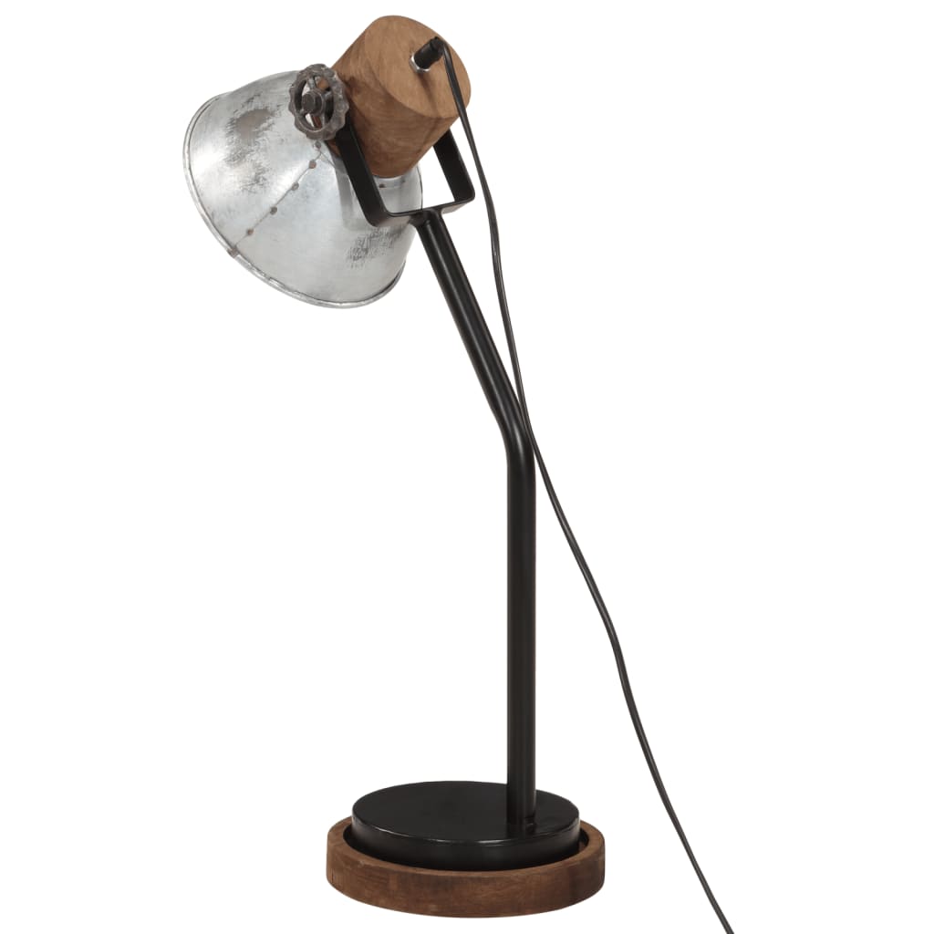 vidaXL Stolna svjetiljka 25 W vintage srebrna 18x18x60 cm E27