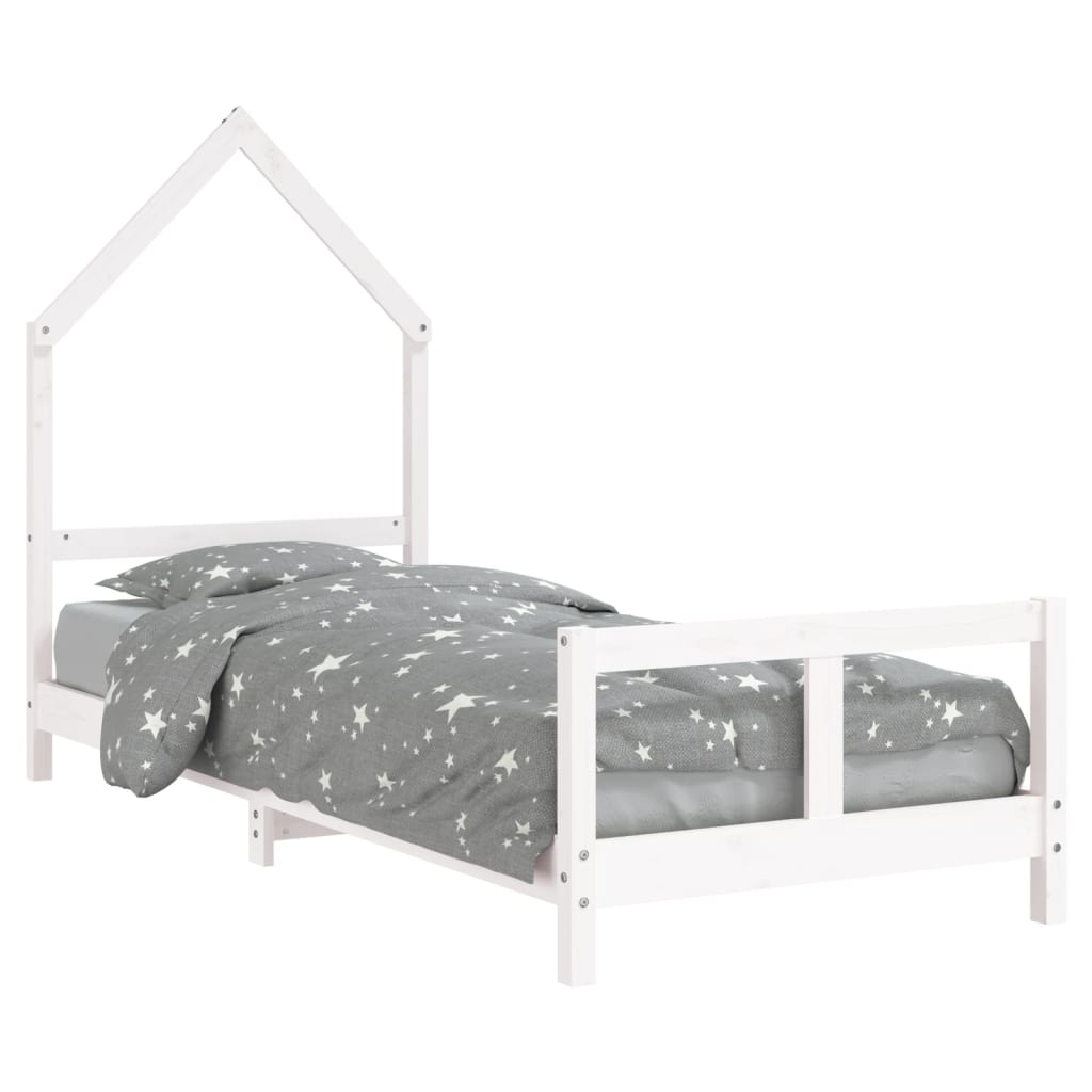 vidaXL Okvir za dječji krevet bijeli 80 x 200 cm od masivne borovine