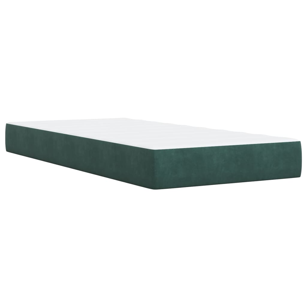 vidaXL Box spring krevet s madracem tamnozeleni 80 x 200 cm baršunasti