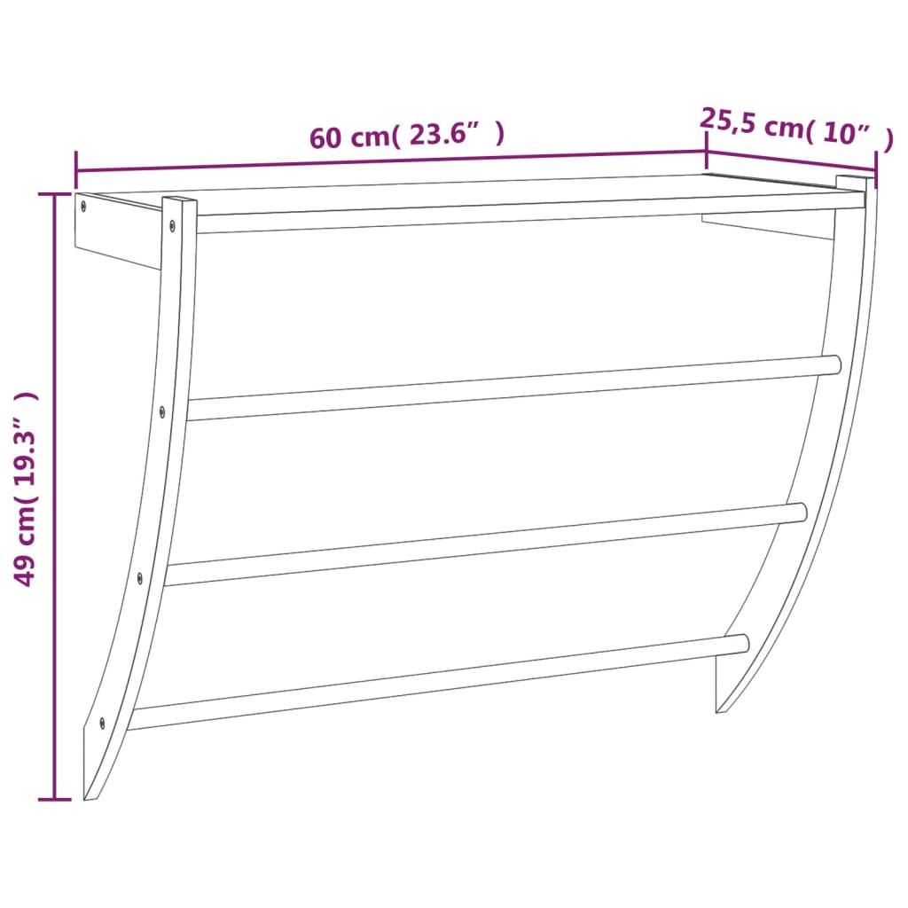 vidaXL Stalak za ručnike 60 x 25,5 x 49 cm od masivnog drva oraha