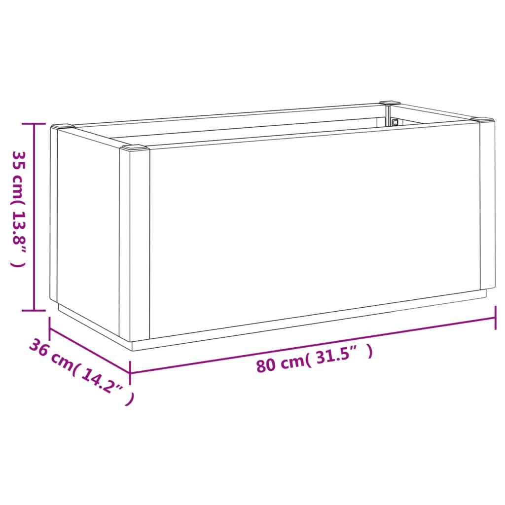 vidaXL Vrtna sadilica tamnosiva 80x36x35 cm PP