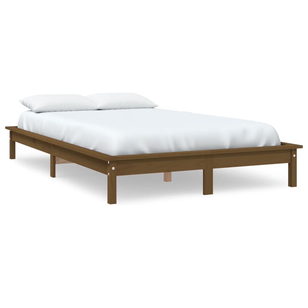 vidaXL Okvir za krevet od borovine boja meda 135x190 cm bračni