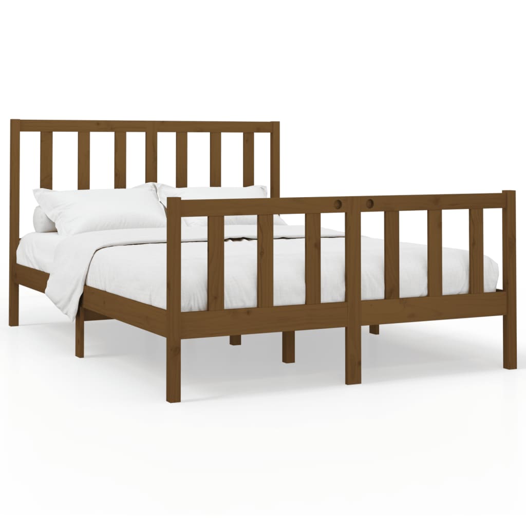 vidaXL Okvir za krevet od masivne borovine smeđa boja meda 120x200 cm