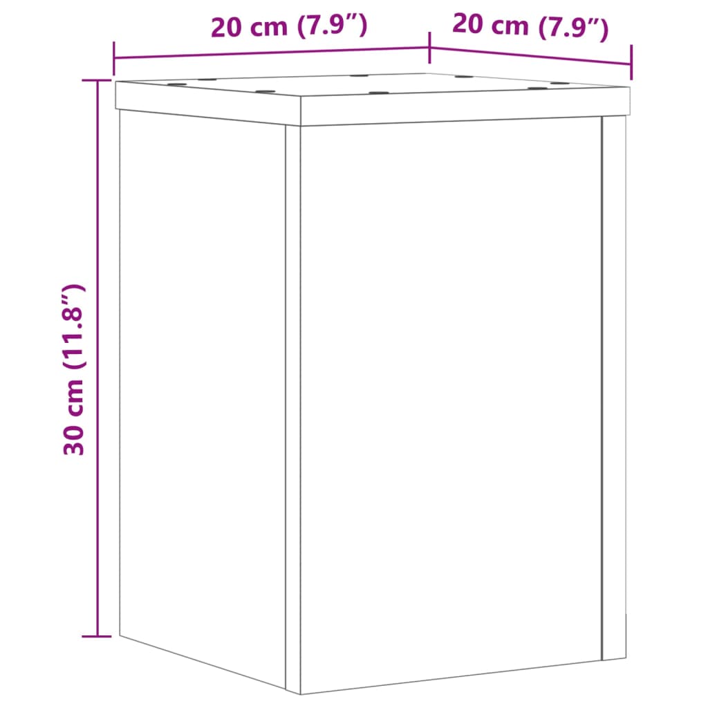 vidaXL Stalci za biljke 2 kom 20x20x30 cm konstruirano drvo