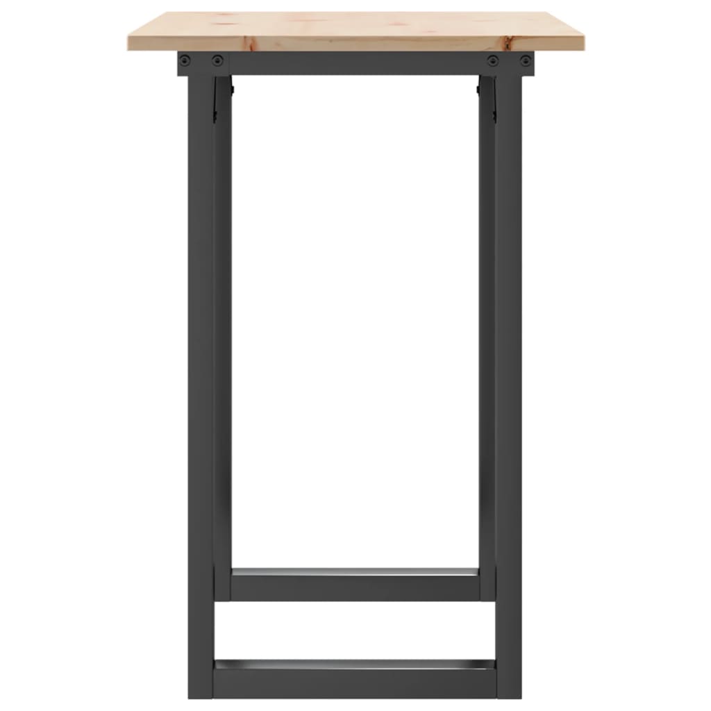 vidaXL Blagovaonski stol O-oblika 80x50x75 cm od borovine i željeza