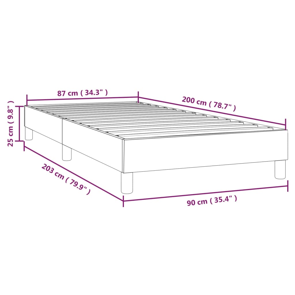 vidaXL Okvir za krevet sivi 90x200 cm od umjetne kože