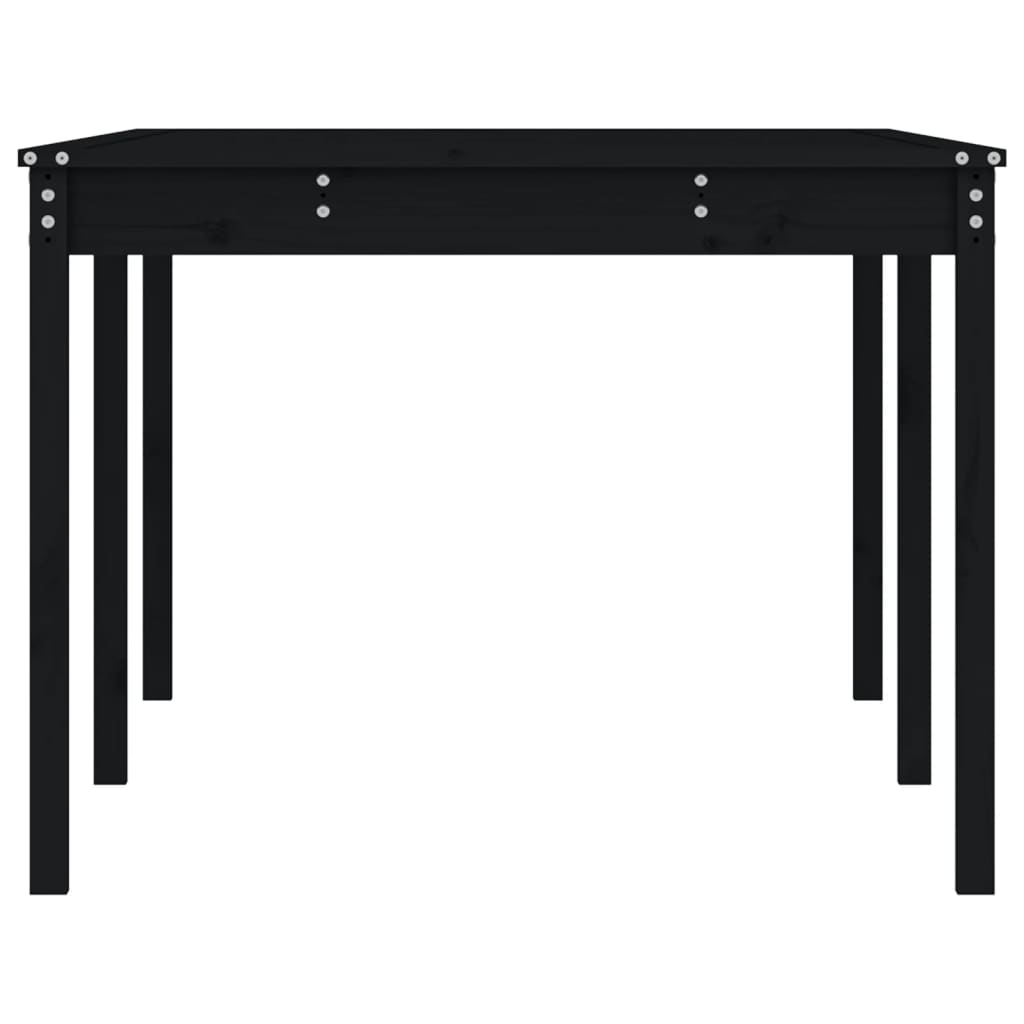 vidaXL Vrtni stol crni 203,5 x 100 x 76 cm od masivne borovine