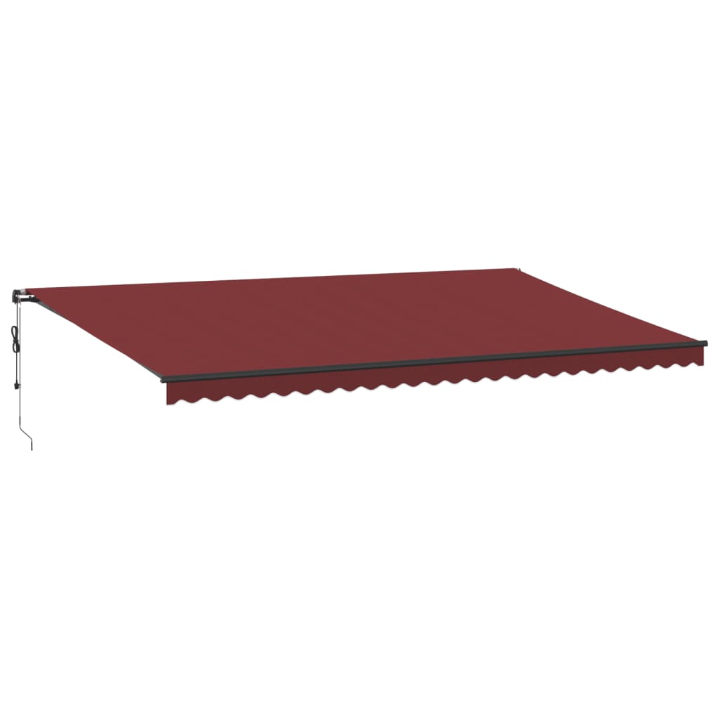 vidaXL Tenda na automatsko uvlačenje s LED svjetlima bordo 600x350 cm