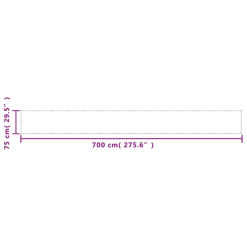 vidaXL Balkonski zaslon crni 75x700 cm 100 % poliester Oxford