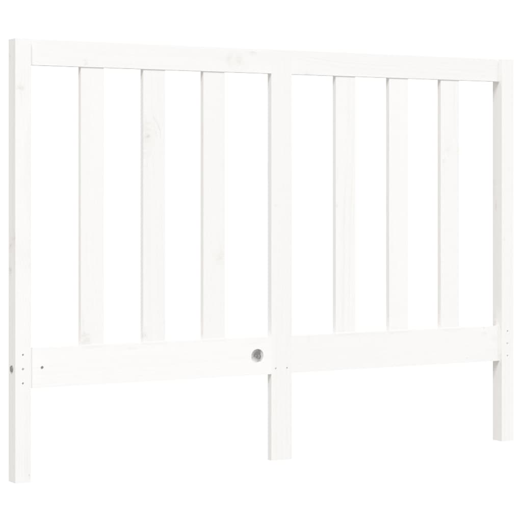 vidaXL Okvir za krevet s uzglavljem bijeli 140x200 cm od masivnog drva