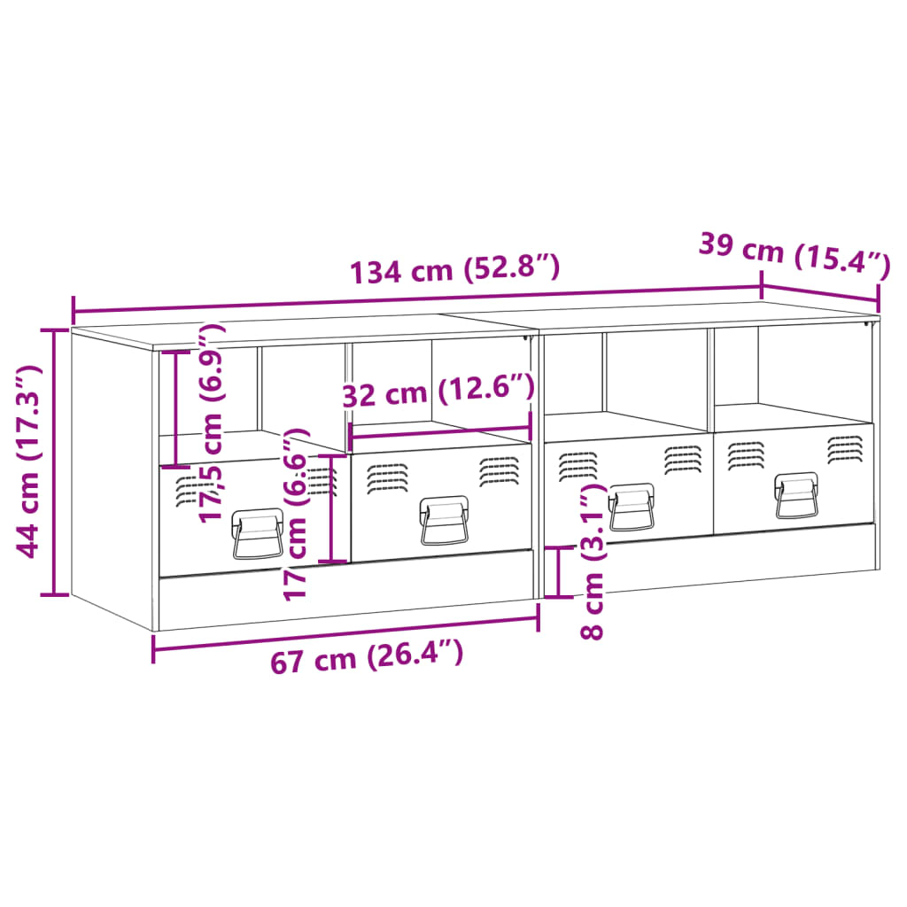 vidaXL TV ormarići 2 kom boja senfa 67 x 39 x 44 cm čelični