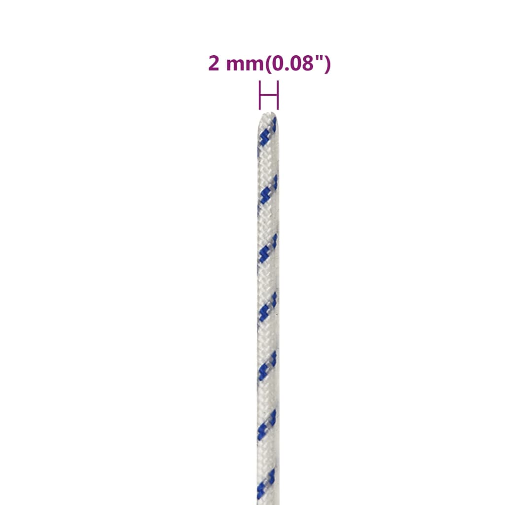 vidaXL Brodski konop bijeli 2 mm 100 m od polipropilena