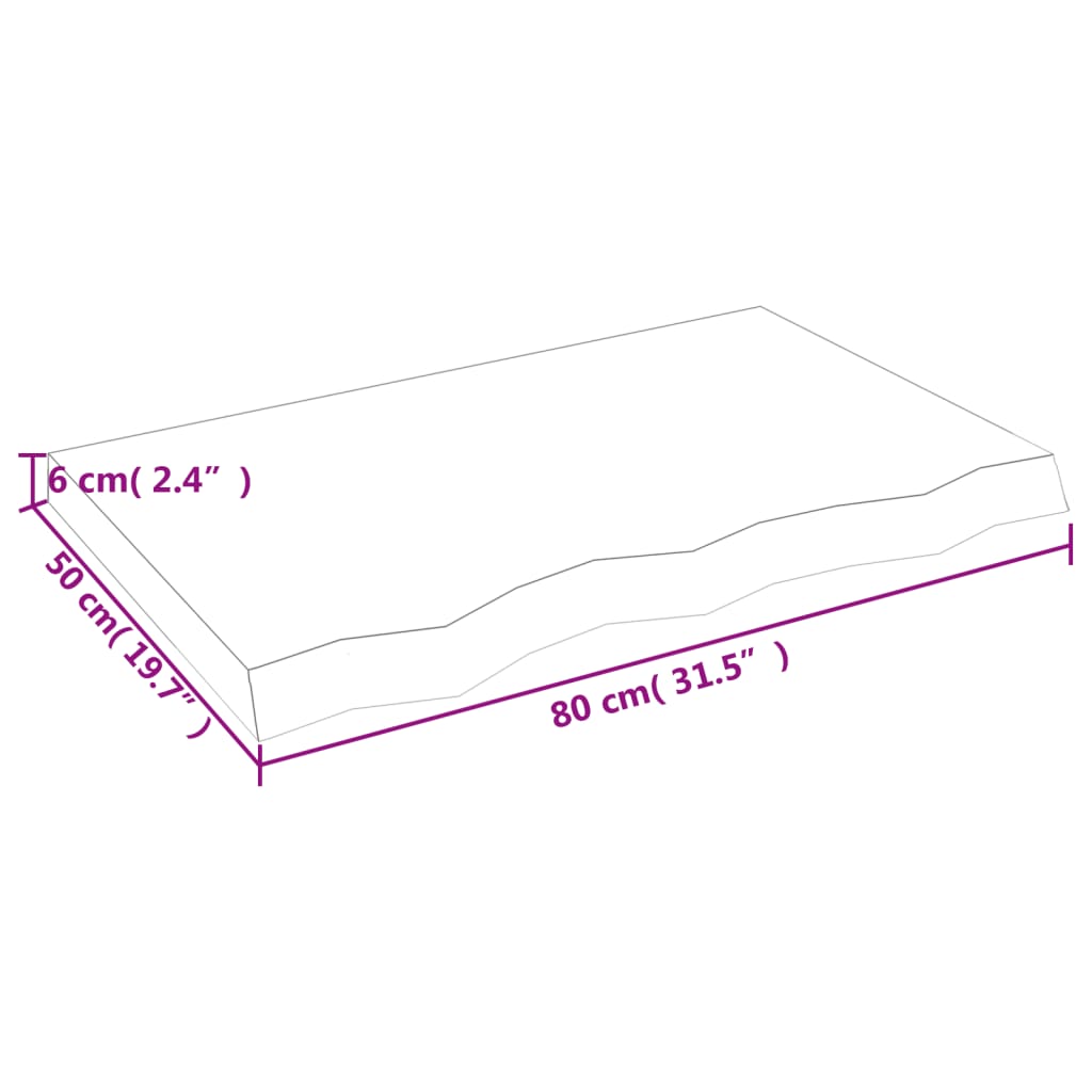 vidaXL Kupaonska radna ploča tamnosmeđa 80x50x(2-6) cm tretirano drvo