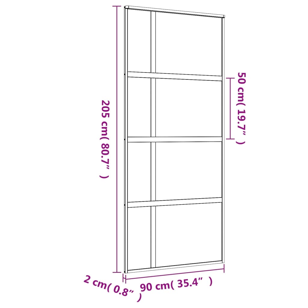 vidaXL Klizna vrata zlatna 90 x 205 cm prozirno staklo ESG i aluminij