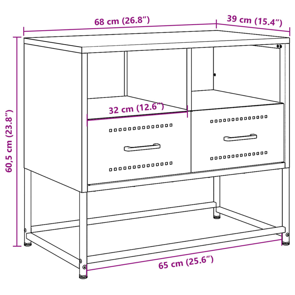 vidaXL TV ormarić antracit 68x39x60,5 cm čelik