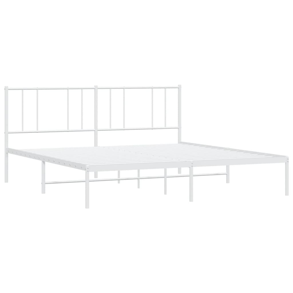 vidaXL Metalni okvir za krevet s uzglavljem bijeli 180x200 cm