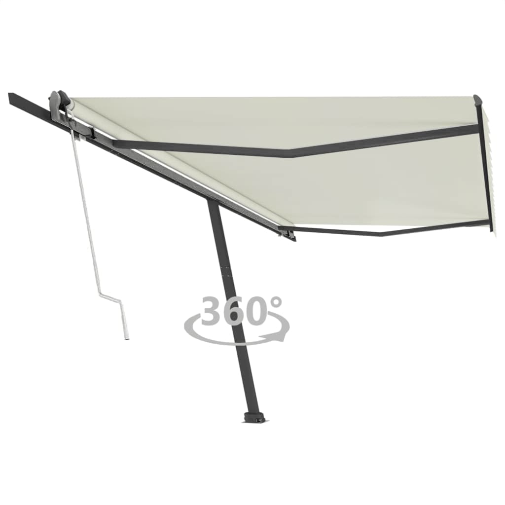 vidaXL Samostojeća automatska tenda 500x300 cm krem