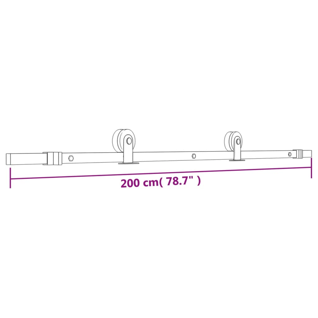 vidaXL Klizna vrata s priborom za montažu 90 x 210 cm masivna borovina