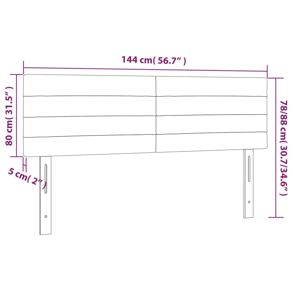 vidaXL Uzglavlja 2 kom tamnosiva 72 x 5 x 78/88 cm baršunasta