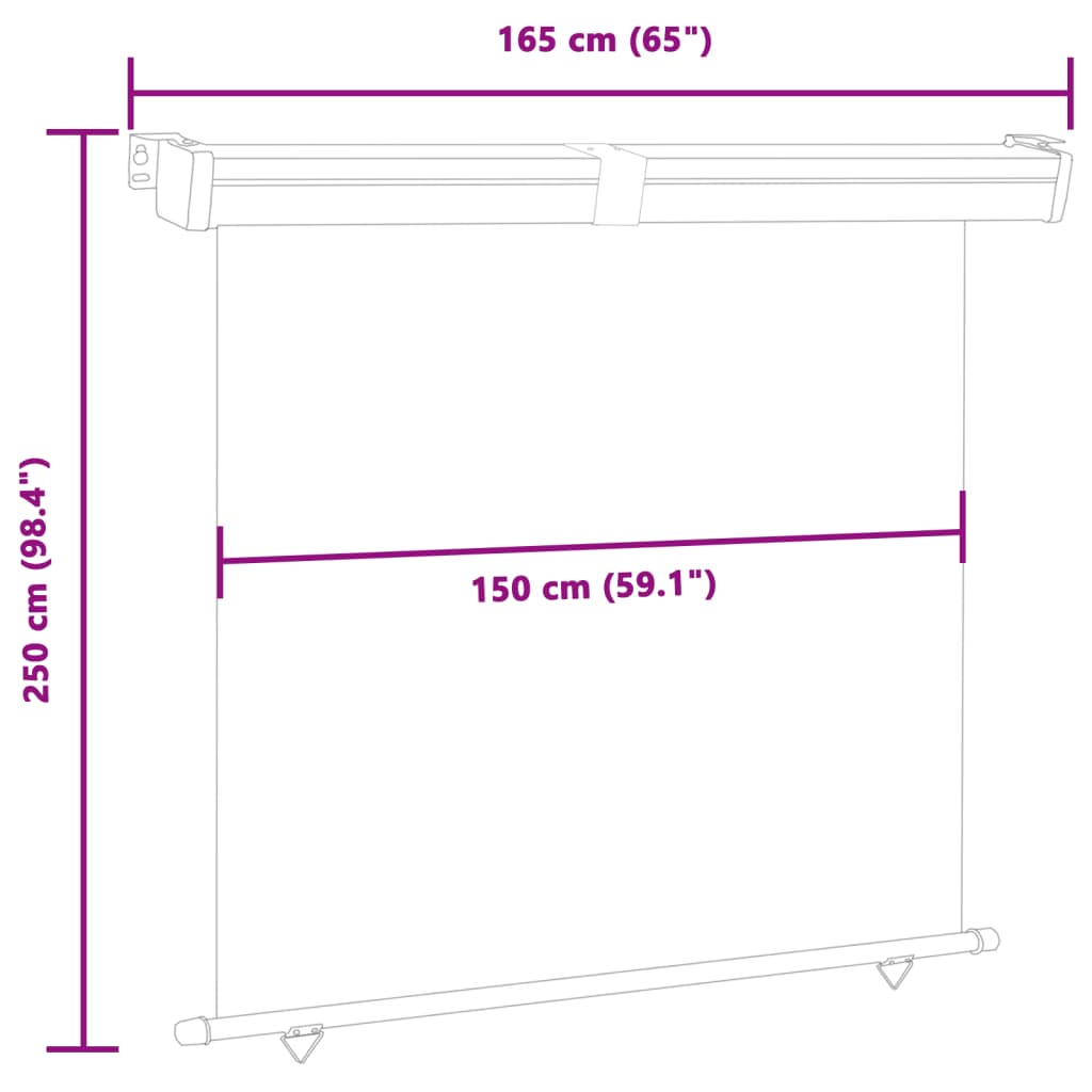 vidaXL Balkonska bočna tenda 160 x 250 cm plava