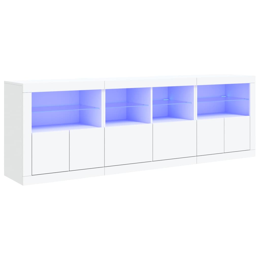 vidaXL Komoda s LED svjetlima bijela 202x37x67 cm